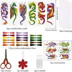 ORIGACH 6 Set Dragon and Loong Cross Stitch Bookmark Kit - Image 2