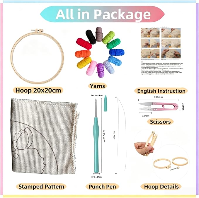 DIY Punch Needle Kits Black Chihuahua - Image 2