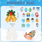 Augshy 64 Pcs Winter Resin Charms, Christmas Snowflake Snowman Pendants | - Image 2