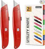 DIYSELF 2Pack Utility Knife Box Cutter Retractable Razor Blade Heavy Duty Box by DIYSELF