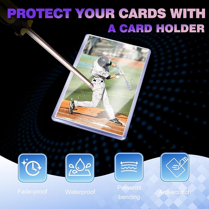 200 Packs Card Sleeves, Hard Plastic Card Holder - Image 3