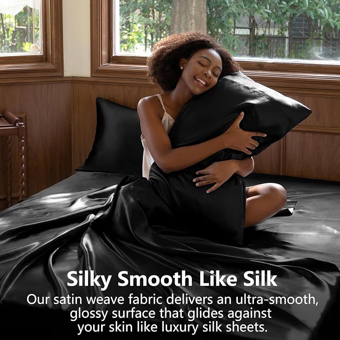 CozyLux Satin Sheets Twin XL Sheets - Image 3