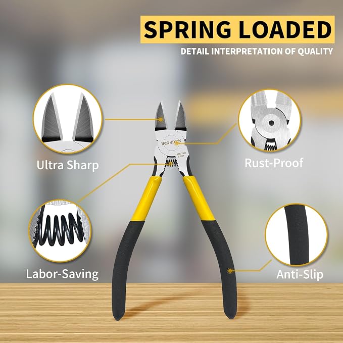 BOOSDEN 6.5" Wire Cutters, 2 Pack, Precision Side Cutter, Spring Loaded Cutting - Image 3