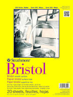 Strathmore 300 Series Bristol Paper Pad, Tape Bound, 9x12 inches, 20 Sheets by StrathmorePaper