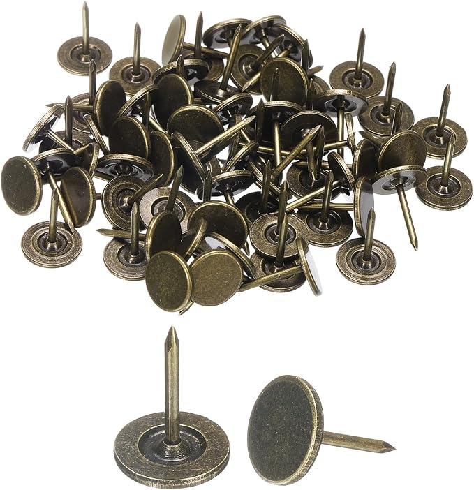 uxcell 150Pcs Upholstery Tacks, 11mmx15mm Flat Head Thumb Tack Decorative by uxcell