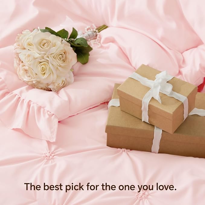 BEDELITE Baby Pink Twin Comforter Set - Image 4