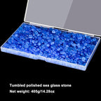 QEQEKAKA Sea Glass Stones for Crafts About 1LB Blue Glass Pebbles Gemstones - Image 3