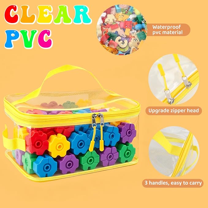 8 Packs Toy Storage Bags, Reusable Clear PVC Board Game Storage, Toy Storage - Image 3