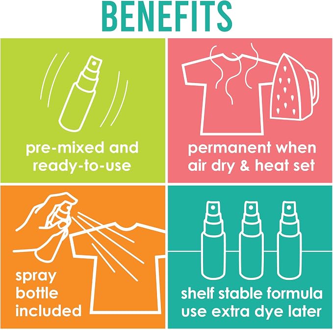 S.E.I. Neon Red Tie Dye Spray Bottle: 2oz. Non Toxic Fabric Dye Spray, DIY - Image 2