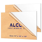 White Acrylic Sheet 12" x 16" x 1/8", 2 Pack ALCCIFI 38% Translucent Glossy by AcrylicSheets