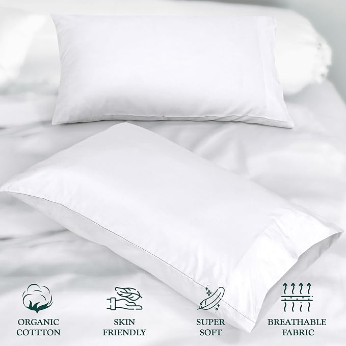 Royale Linens White Cotton Pillow Cases Standard Size Set of 12 - Image 6