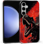 for Samsung Galaxy S25 FE Case, Cool Dinosaur Red Black Pattern Glossy 2 in 1 - Image 3