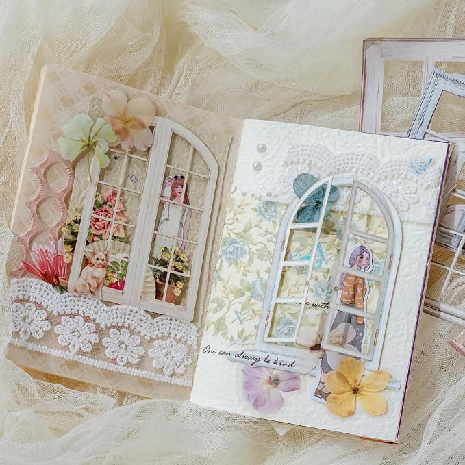 Vintage Scrapbook Paper Window Cutout Stickers - Image 3