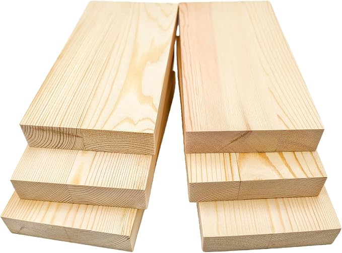 6PCS Rectangle Wood Boards Unfinished Wood Blocks by Anktily
