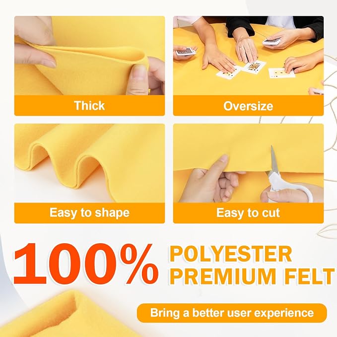 XSEINO Butter Yellow Large Felt Fabric 108" X 36 ", 1.4 mm Thick Soft Felt - Image 4