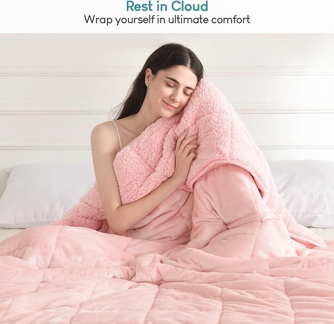 Cottonblue Sherpa Fleece Weighted Blanket 20lbs - Image 6