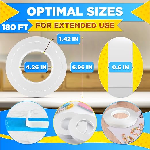 Basting Tape for Sewing 0.6 In x 60 Yd – Transparent Thin Acrylic Double Sided - Image 2