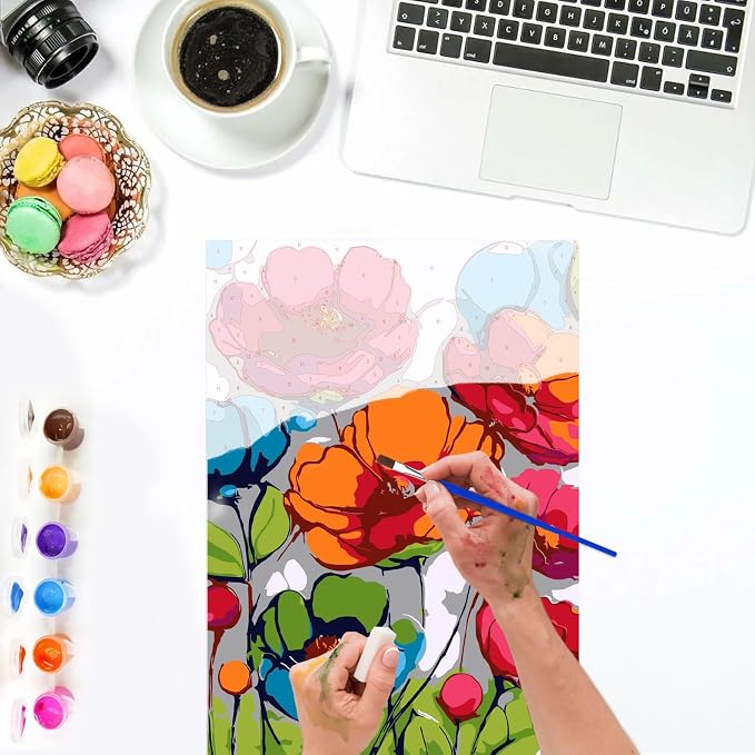Lxmsja Poppies Paint by Numbers Kit - Image 6