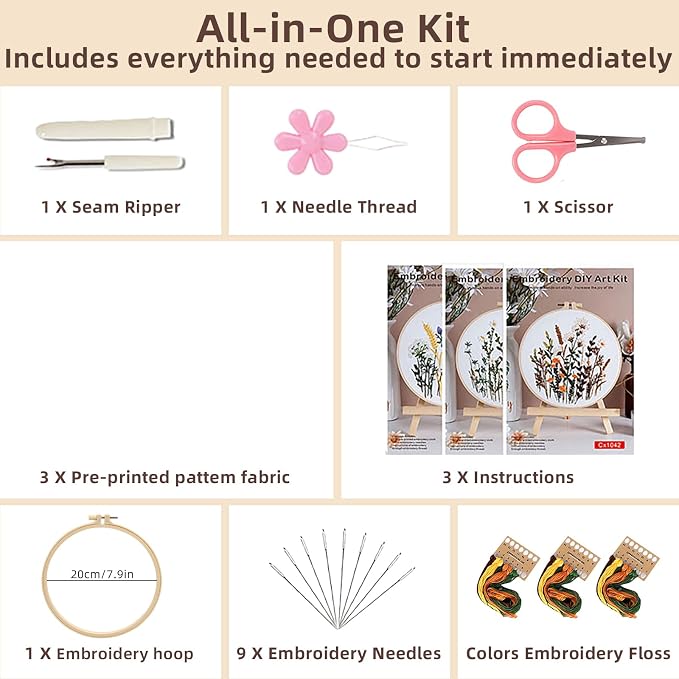 Herdiese Embroidery Kit for Beginners Adults, Cross Stitch Kits - Image 2