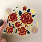 Transparent Flora Scrapbook Stickers Aesthetic Flowers Stickers | Gold Stamp - Image 2