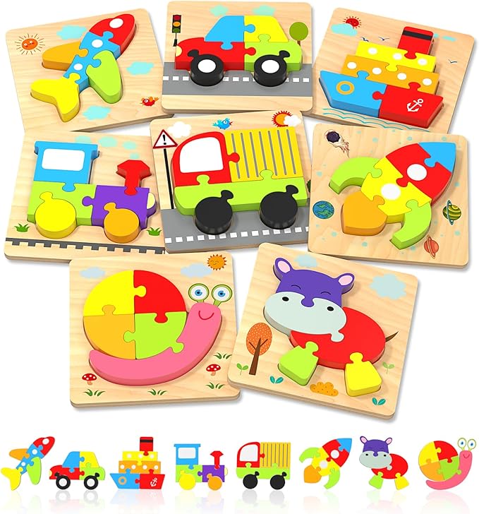 Yetonamr Wooden Toddler Puzzles Gifts Toys by WelcometoYetonamrsToyWorld