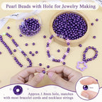 DUQGUHO Purple Pearl Beads for Crafts 6mm Plastic Pearl Beads - Image 4