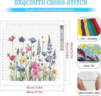 KYOQFVN Flower Stamped Cross Stitch Kits - Image 3