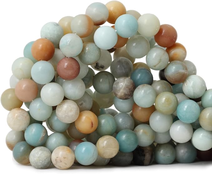35PCS 10mm Natural Mix Color Amazonite Gemstone Round Loose Beads Stone Beads by CHEAVIAN