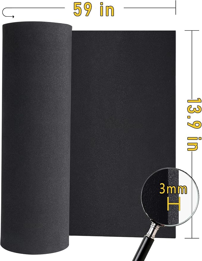 3-Pack Black Eva Foam Sheets roll, 3mm 13.9" x 59" Premium eva Craft Foam - Image 2