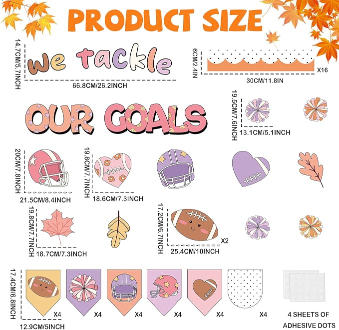Thanksgiving Football Bulletin Board Team Spirit Autumn Sports Theme Party - Image 2