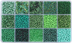 15 Grid Green Glass Seed Bugle Tube Beads Kit by Basigeese