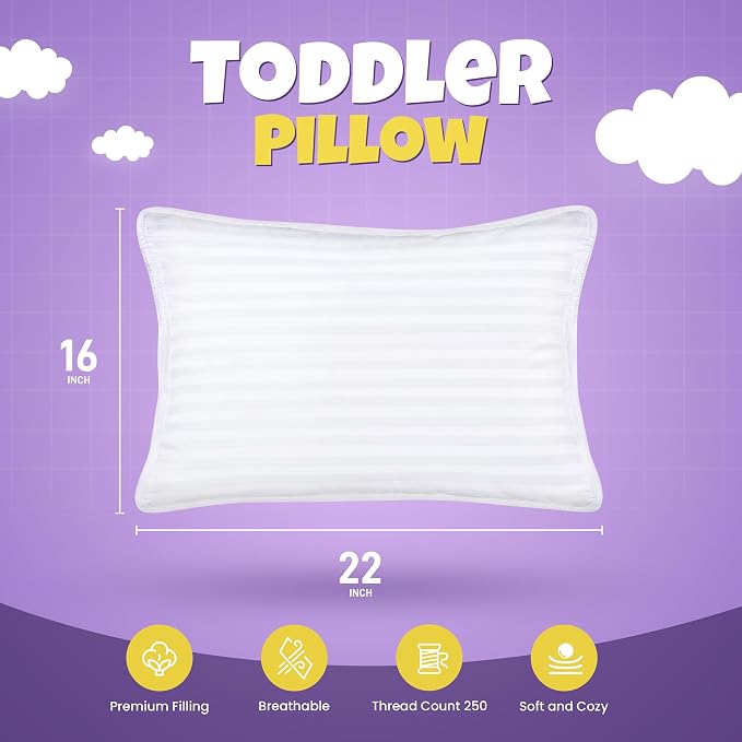 Utopia Bedding Youth Pillow, 16x22 Kids Pillow - Image 2