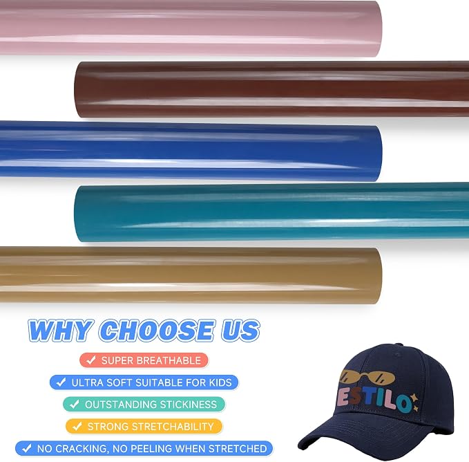 guangyintong Heat Transfer Vinyl Rolls 12" x 10ft, PU Peacock Blue HTV Vinyl - Image 3