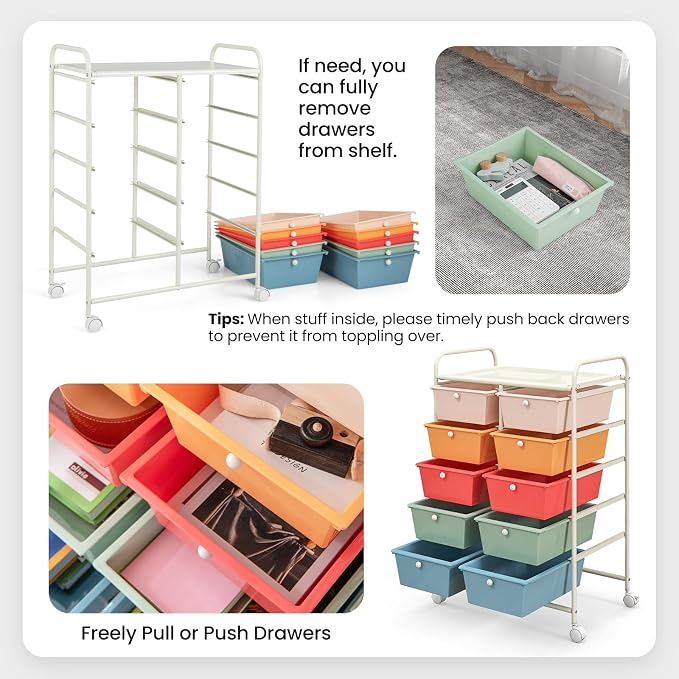BECOMFORT 10-Drawer Rolling Cart - Image 4