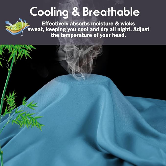 Pillowcases King Size 2 Pack, Cooling Viscose from Bamboo Pillow Cases - Image 3