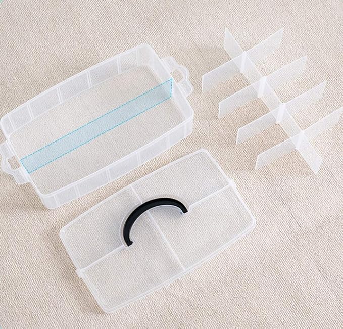 Sooyee 5 Layers Stackable Storage Container Clear 50 Adjustable Compartments - Image 7