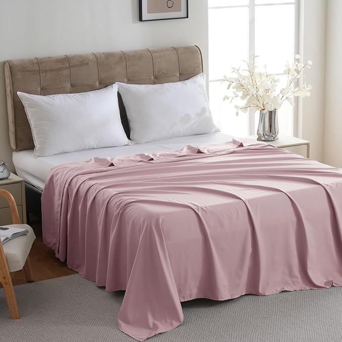 ZPECC Full Flat Sheet Only 1 Pack, Durable Pink Top Bed Sheets Hypoallergenic - Image 3