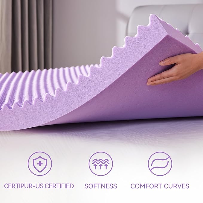 SINWEEK 2 Inch Egg Crate Memory Foam Mattress Topper Twin Size, Soft Mattress - Image 4