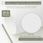 SuFly 11x14 Sketchbook, 100 Sheets Hardcover Sketch Book, 68lb/100gsm Artist - Image 3