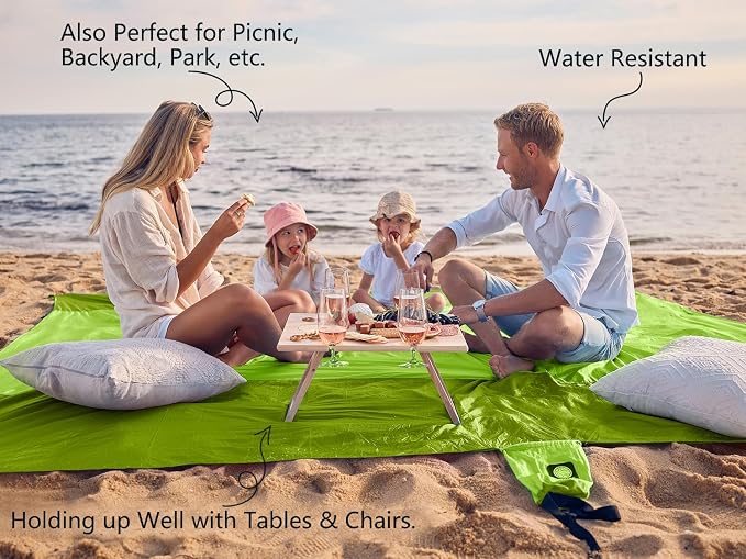 WEKAPO Beach Blanket Sandproof Waterproof, Extra Large Beach Mat, Oversized & - Image 3