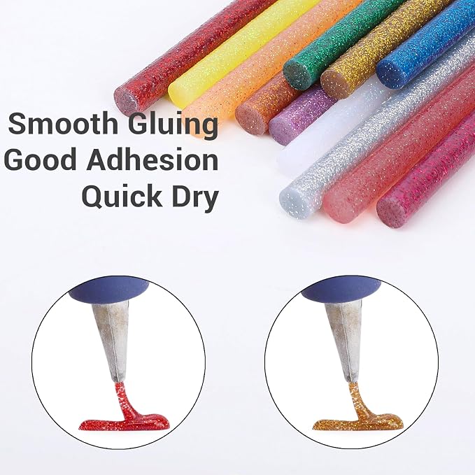ENPOINT Color Glitter Hot Glue Sticks, Craft Adhesive Waxing Sticks Bulk - Image 3