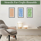 Texture Stencils for Crafts Reusable 16Pcs Stencils | DIY Art Painting Stencil - Image 2