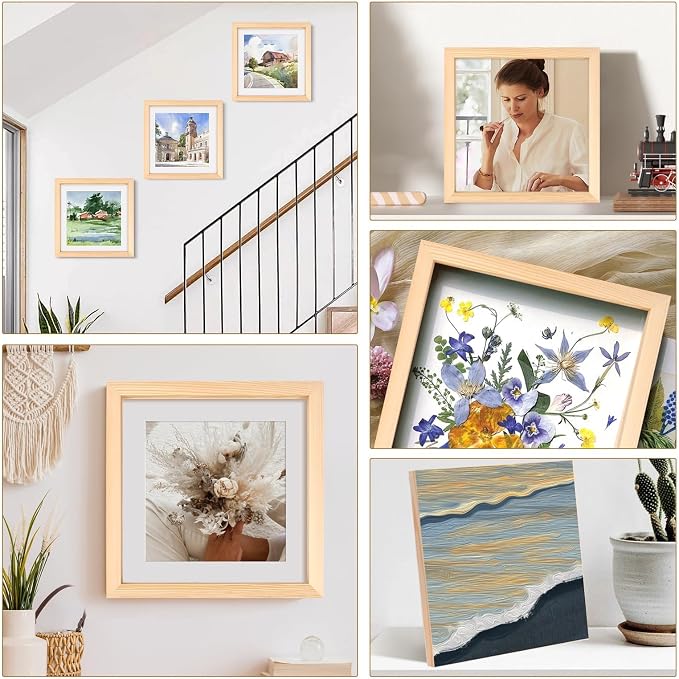 FSWCCK 5 Pack 10 x 10 inch Wood Panel Boards, Unfinished Wood Canvas Panels - Image 4