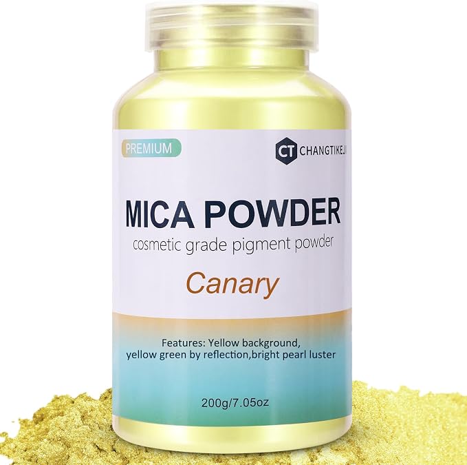 Mica Powder, 7.05OZ（200g）, Canary Mica Powder Pigment by CHANGTIKEJIWelcomeYouOrder