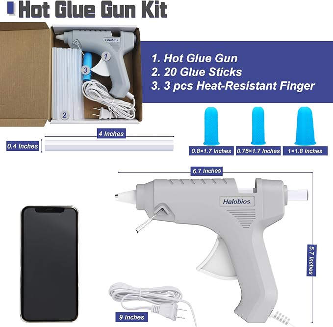 Halobios Hot Glue Gun, Fast Preheating Hot Melt Glue Gun - Image 3