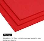 MECCANIXITY EVA Foam Sheets Red 9.8 Inch x 9.8 Inch 5mm Thick Crafts Foam Sheets - Image 4