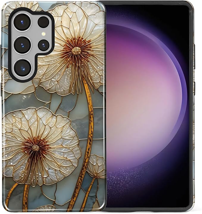 for Samsung Galaxy S25 Ultra Case, Dandelion Stained Glass Pattern Glossy 2 in - Image 2