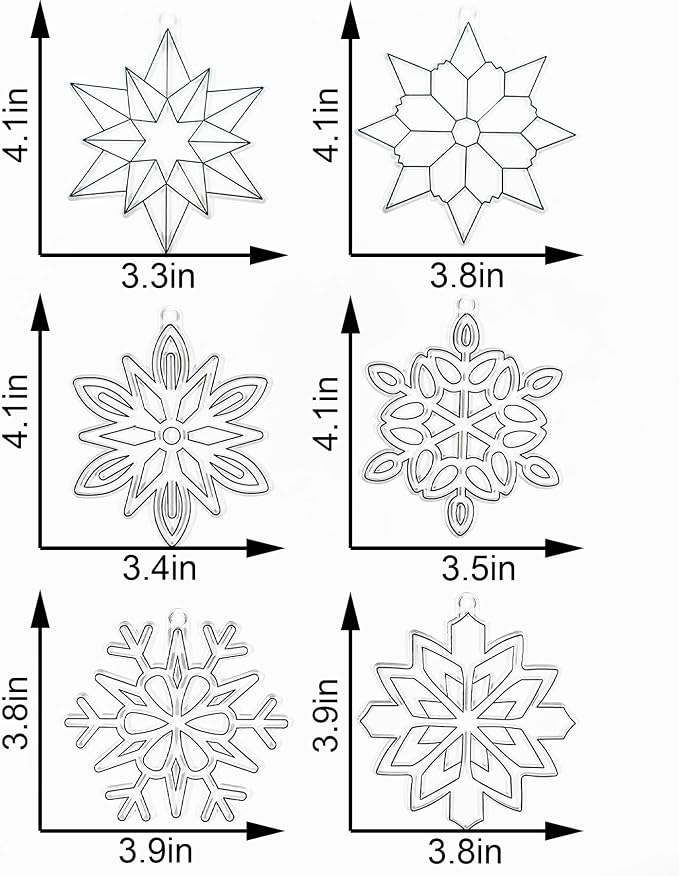30 Sets Winter Snowflake Suncatchers Craft Kits DIY Glow In The Dark Window - Image 6