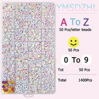 YMSDZHL Alphabet Beads A-Z 1400Pcs Letter Beads, Acrylic 4x7mm Round Letter - Image 3