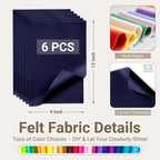 Navy Blue Soft Felt Sheets for Crafts, 1.6mm Thick, Kids' Crafts, DIY Projects - Image 2